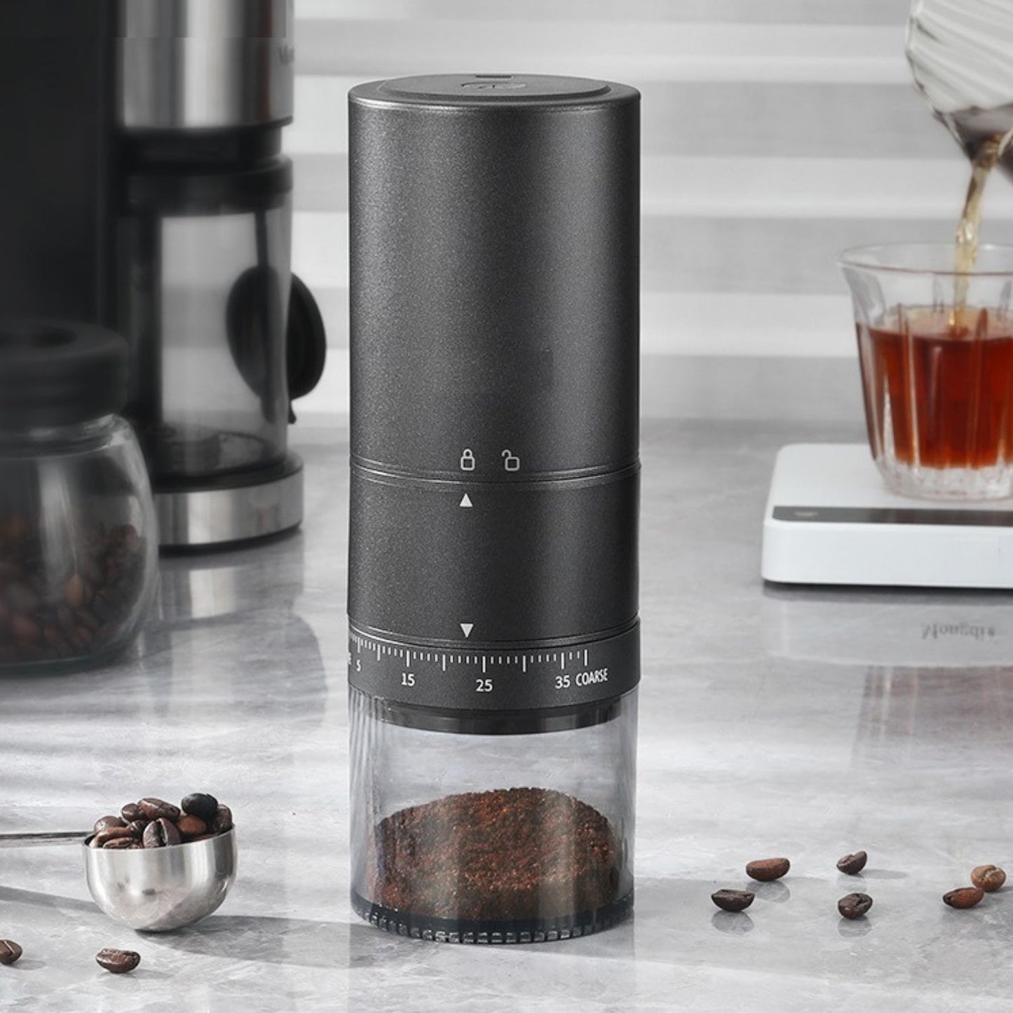Barista Electric Coffee Grinder With Stainless Steel Burr
