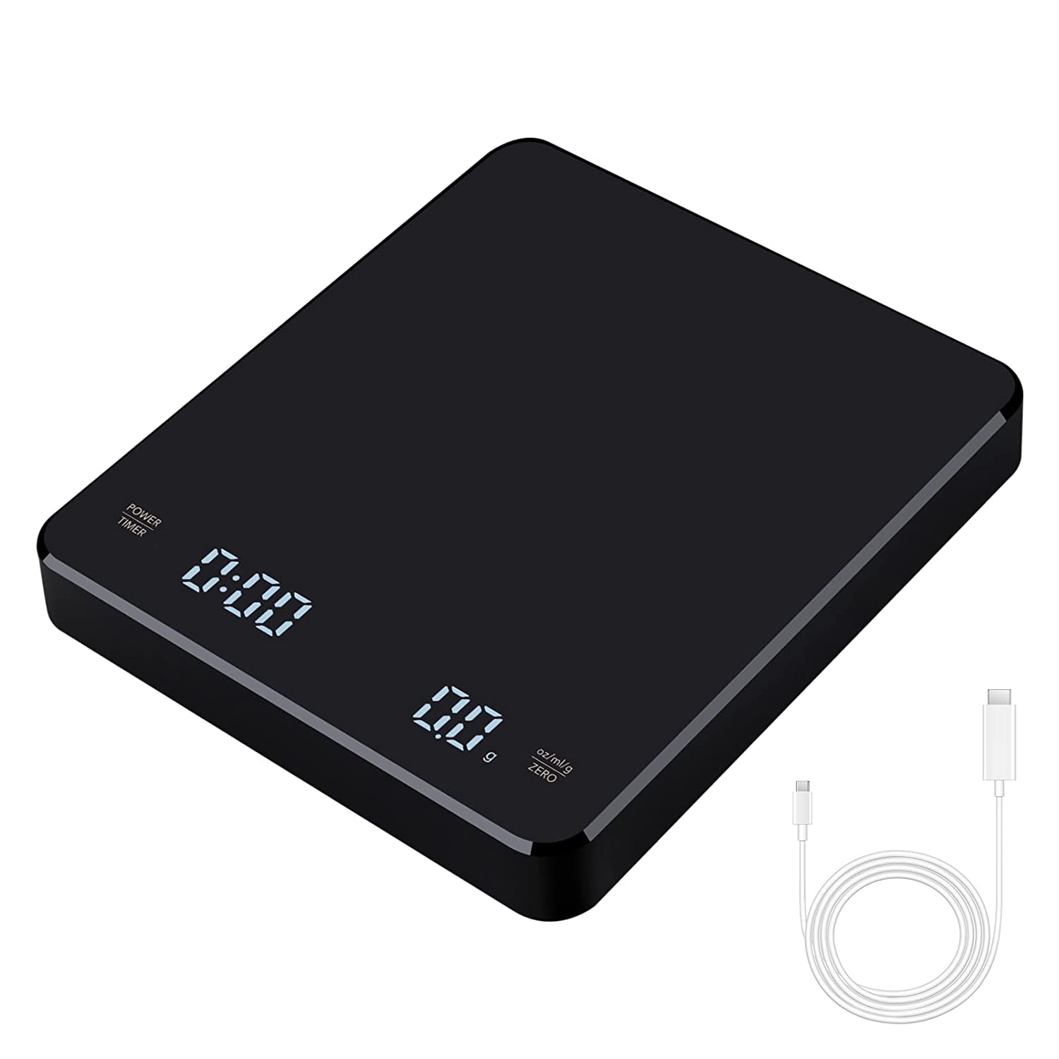 High-Precision Coffee Scale with Timer - USB-C Rechargeable