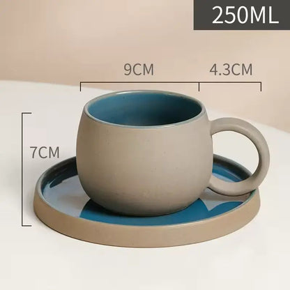 Two-tone Coffee Cup and Saucer Set